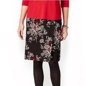 J. Jill Floral Faux Wrap Skirt Ponte Knit Women's 2XL